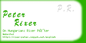 peter rixer business card